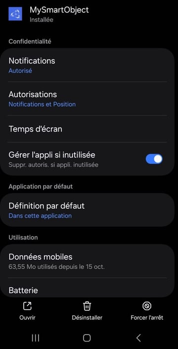 Android alerts settings