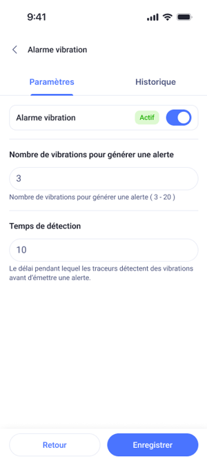 Command - Alertes de vibrations