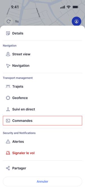 Home page - Menu 3 dots command focus